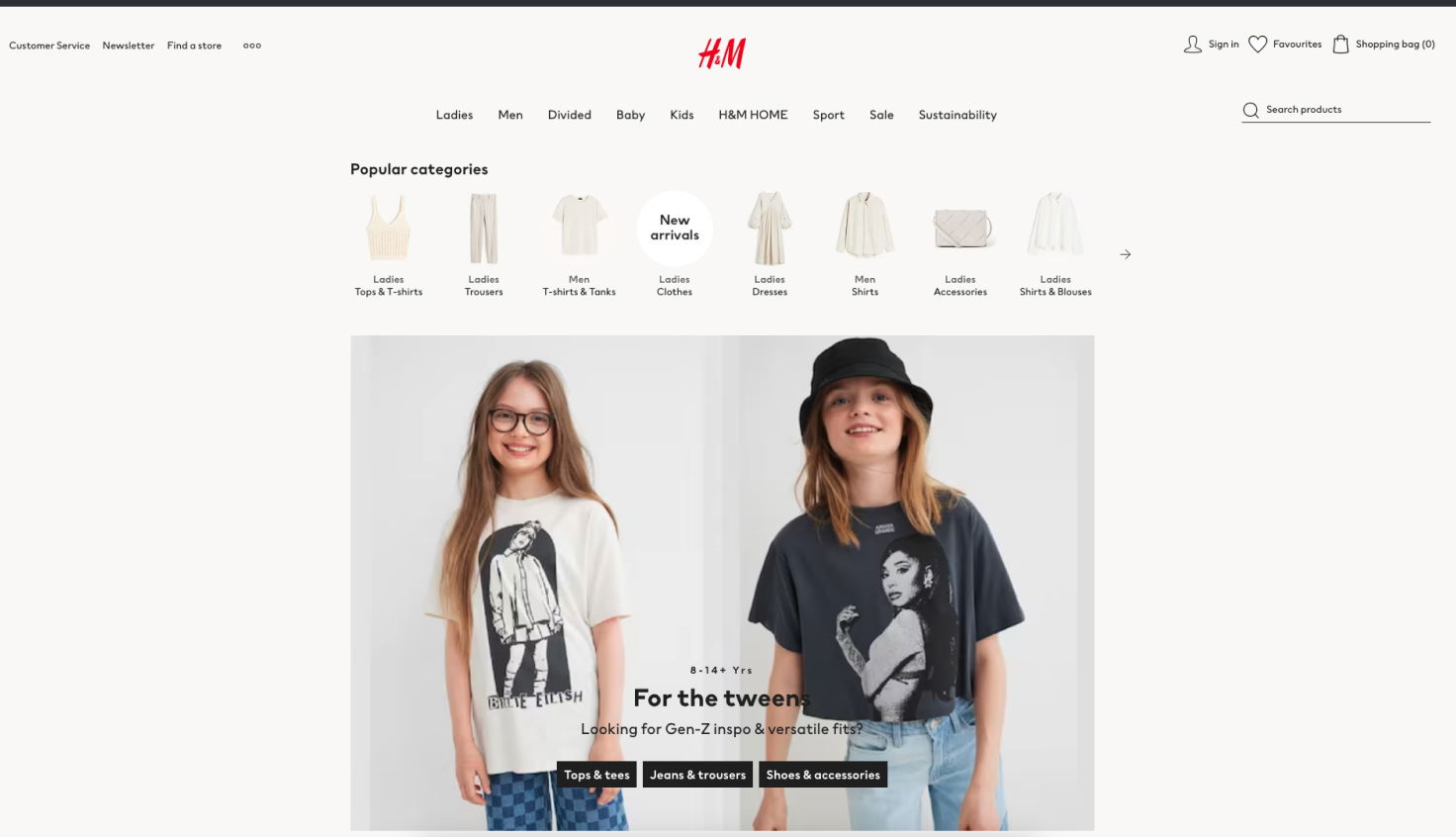 H&M Landing Page