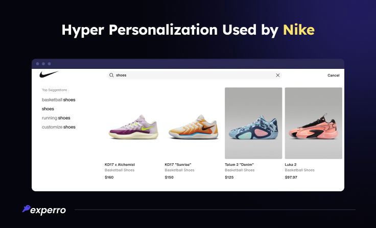 Hyper Personalization Used by Nike