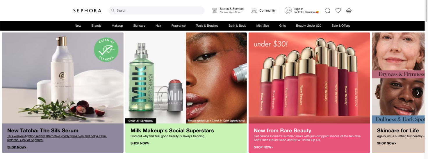 Sephora Landing Page