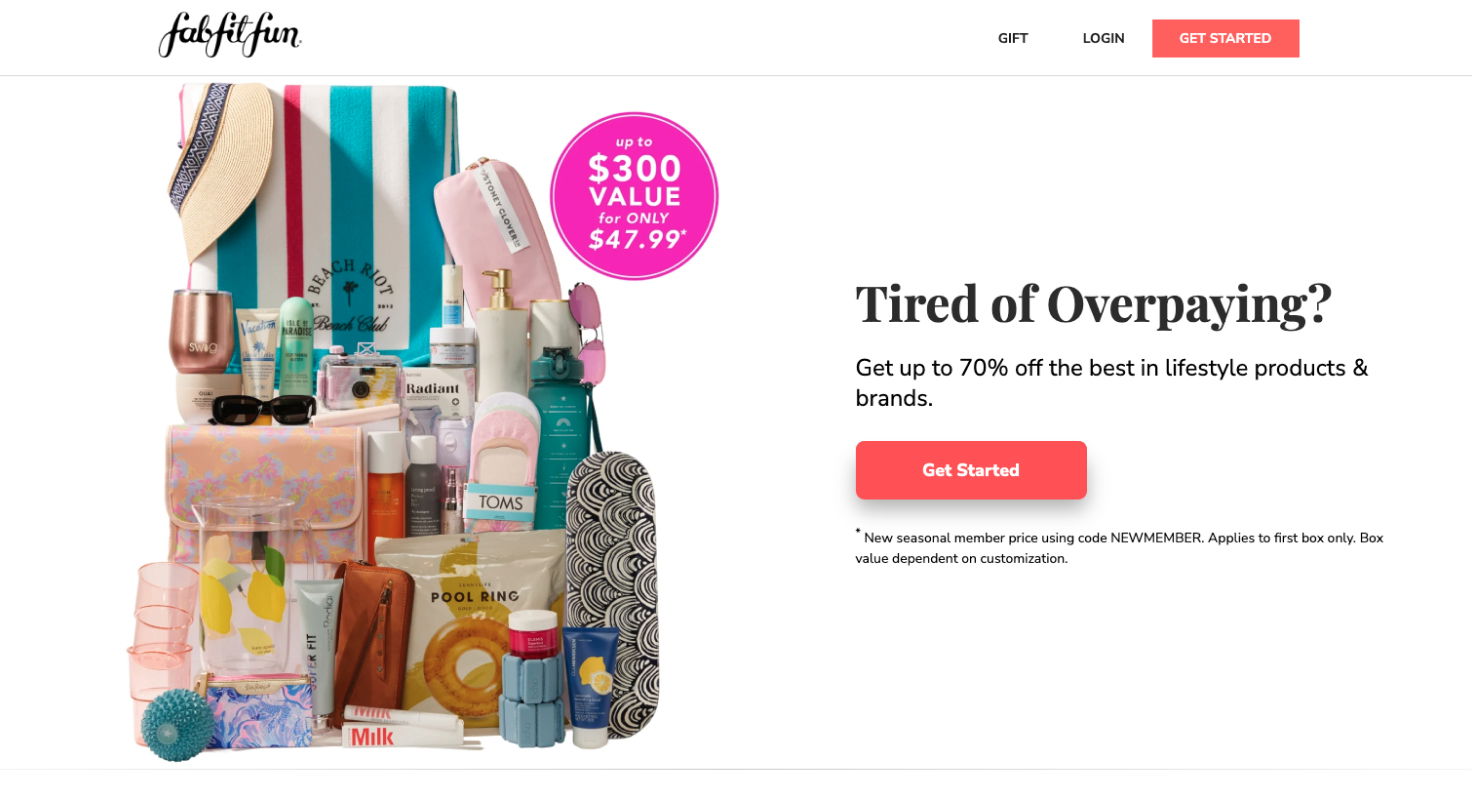 FabFitFun Landing Page