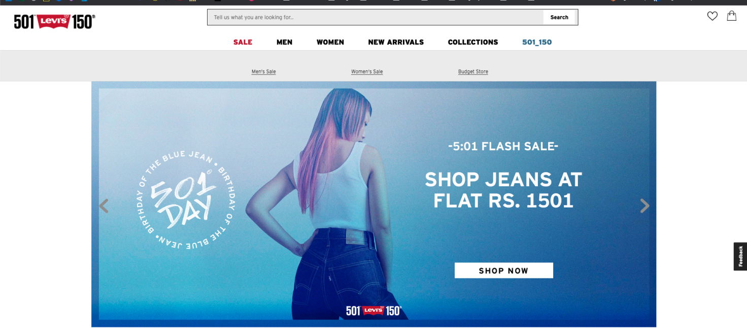 Levis Landing Page