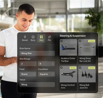 Manage pinned, boosted, buried, slotted millions of SKUs with absolute ease to boost product visibility and sales Manage pinned, boosted, buried, slotted millions of SKUs with absolute ease to boost product visibility and sales